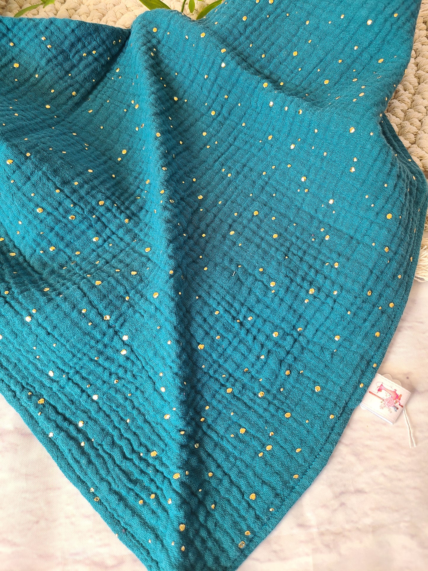 Musselintuch S (45x45) petrol