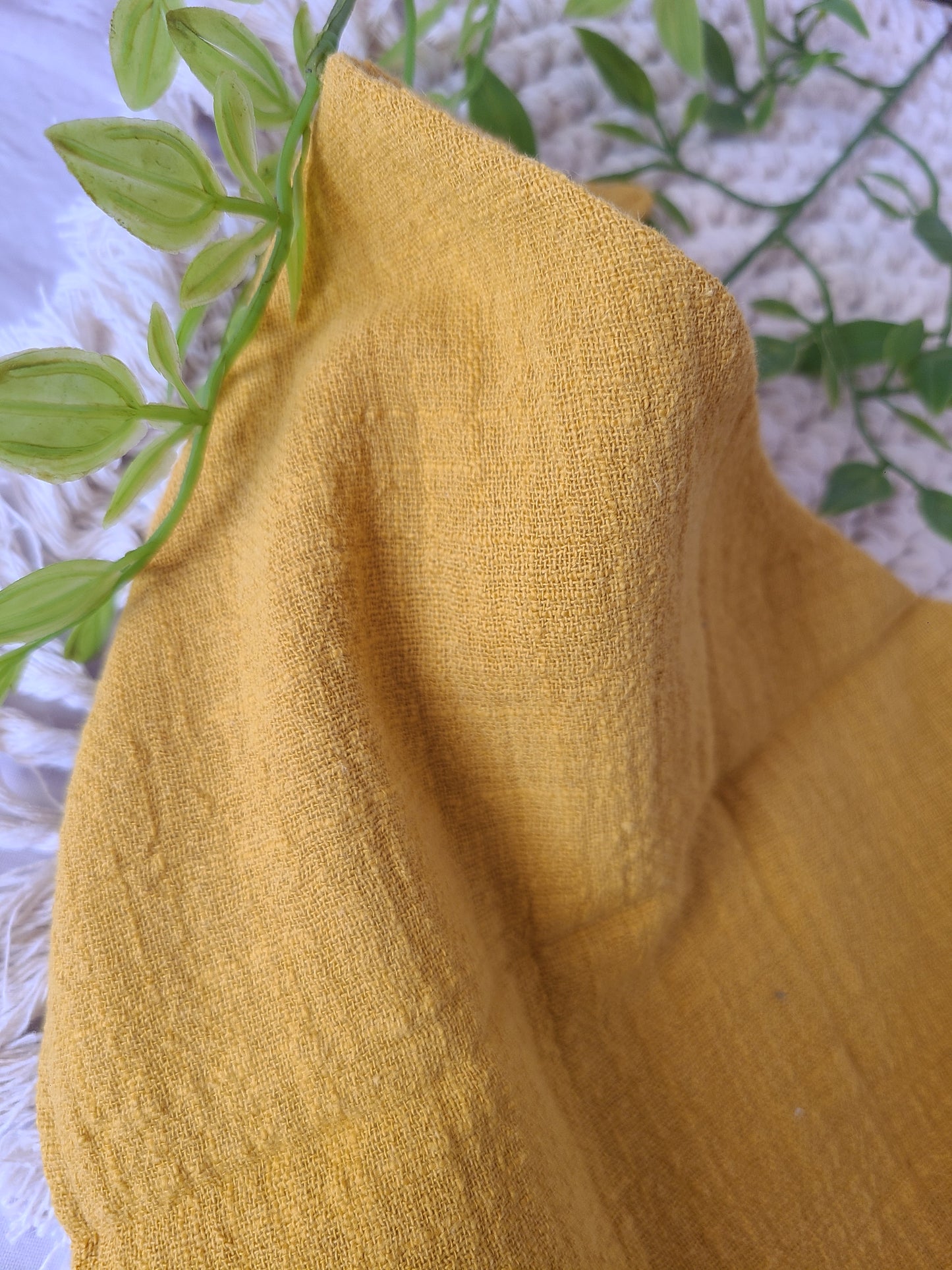 Musselintuch S (45x45) ockergelb