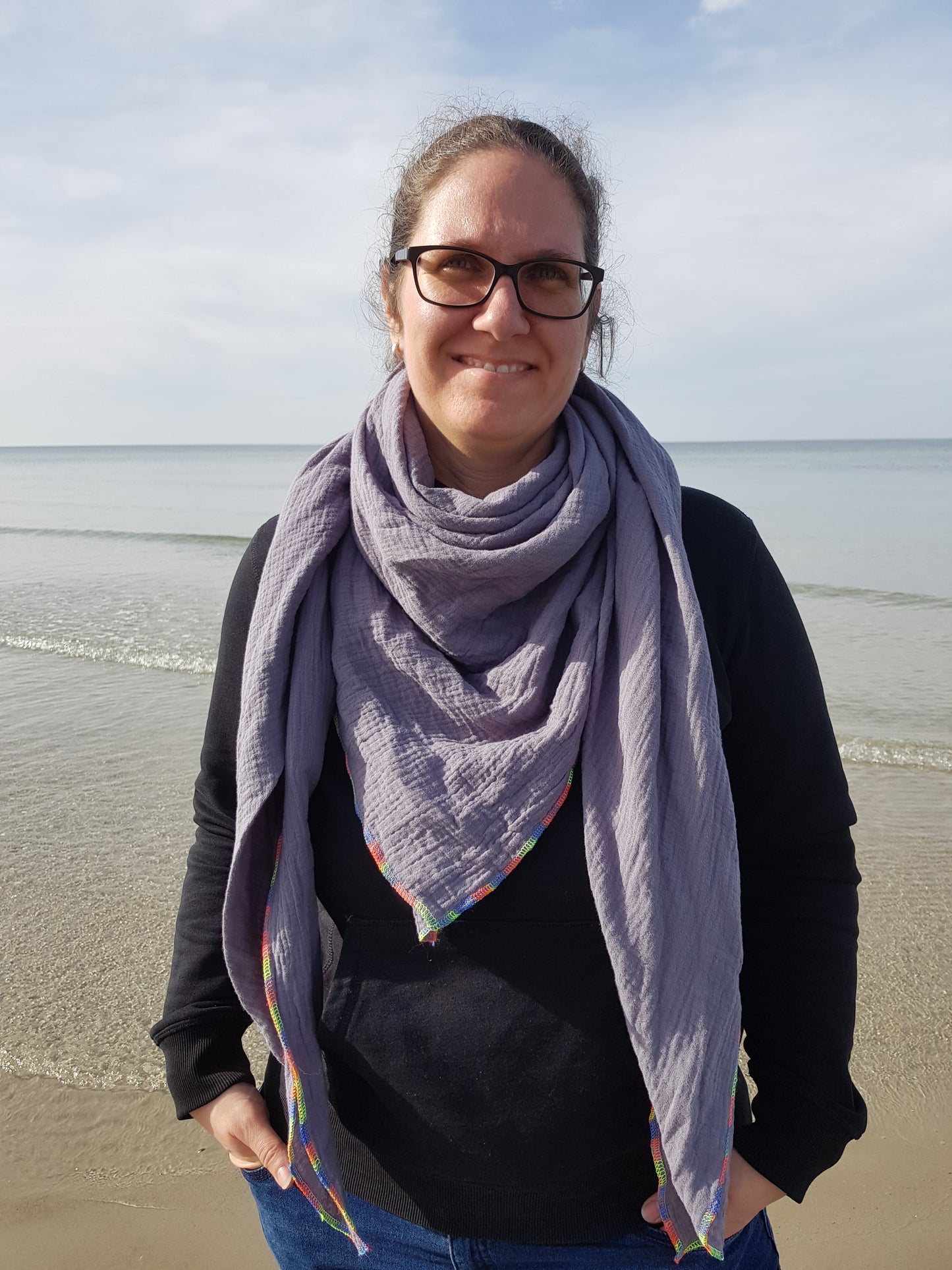 Musselintuch L (90x90) beere