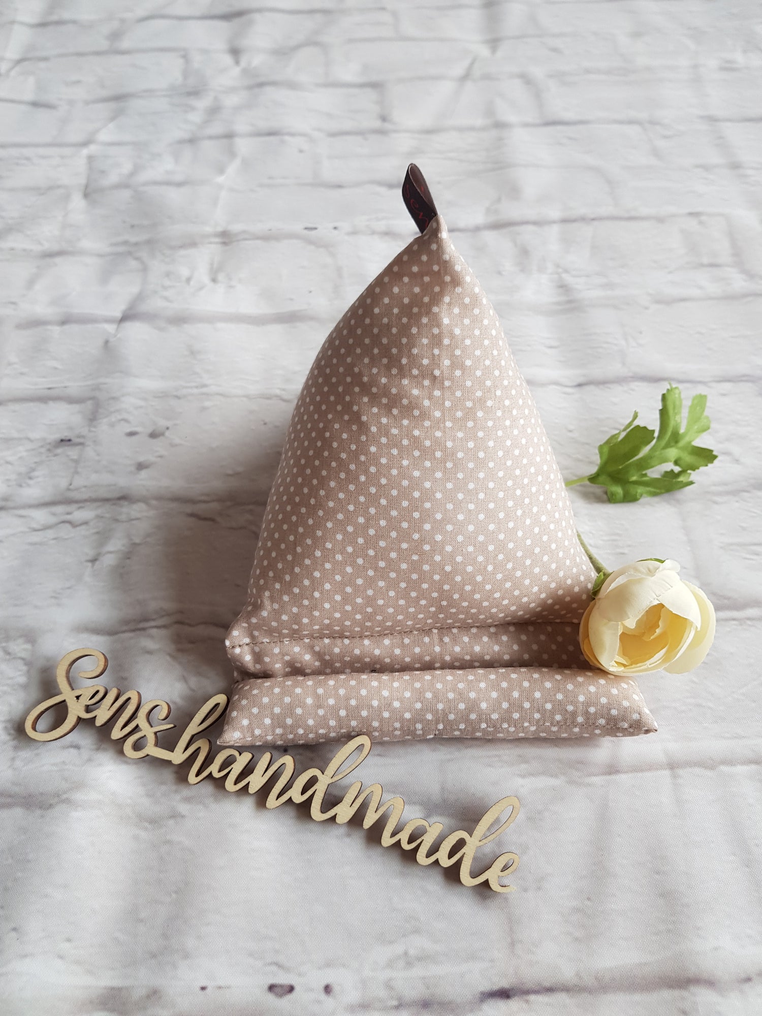 Handysitzsack beige, Punkte