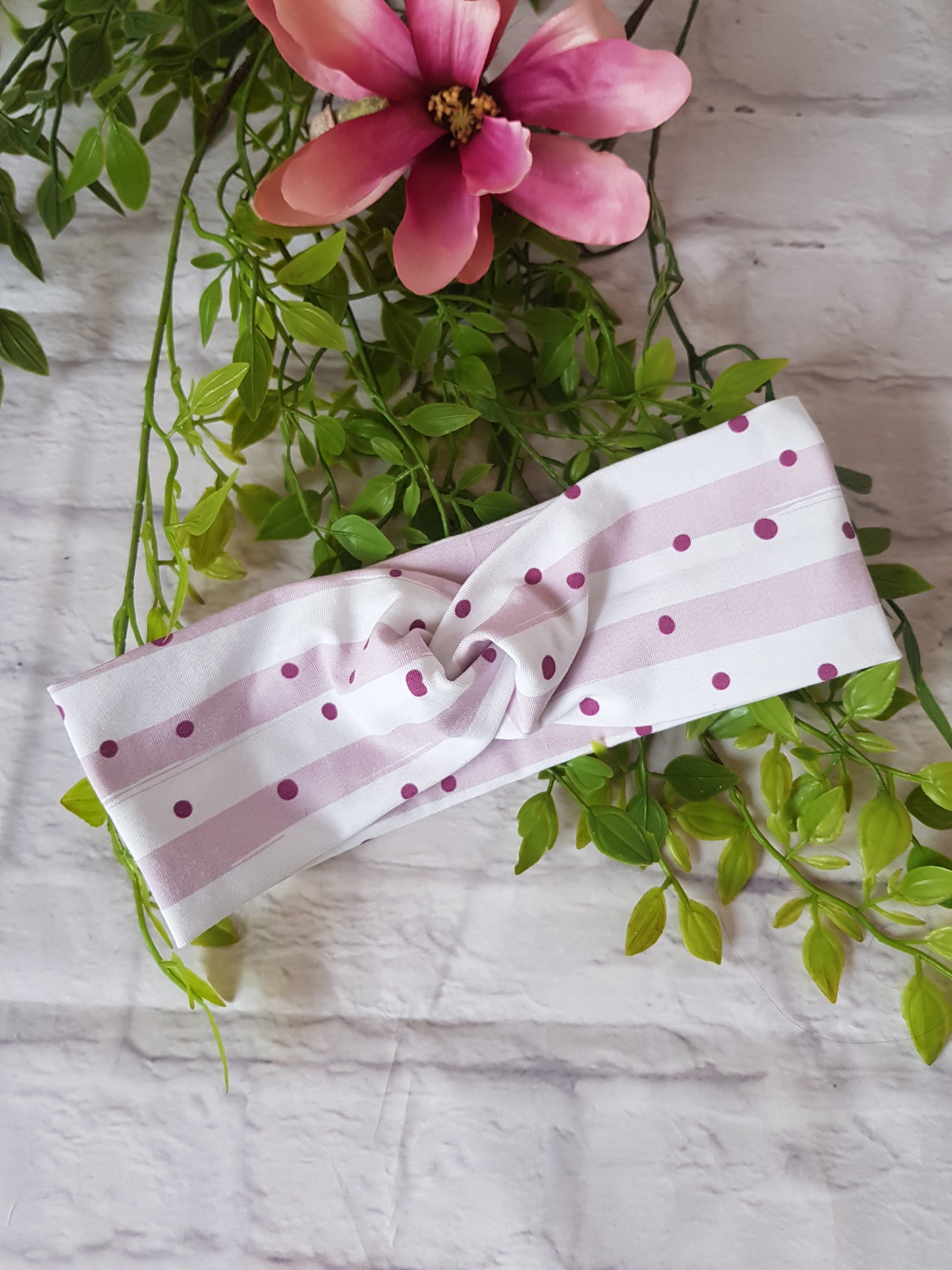 Knoten-Stirnband, Bandeau, Punkte, gestreift, beere