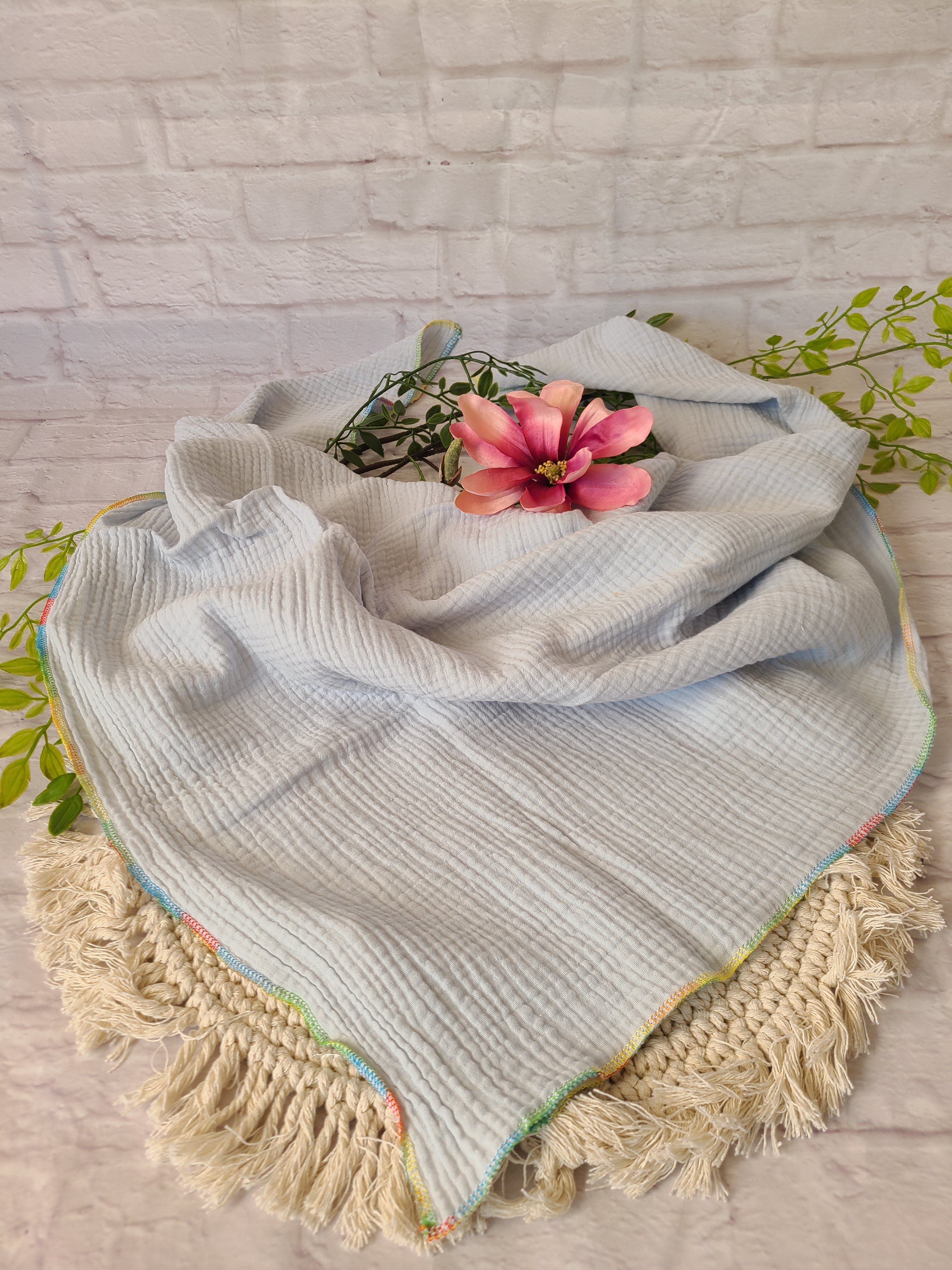 Musselintuch L (90x90) Grau