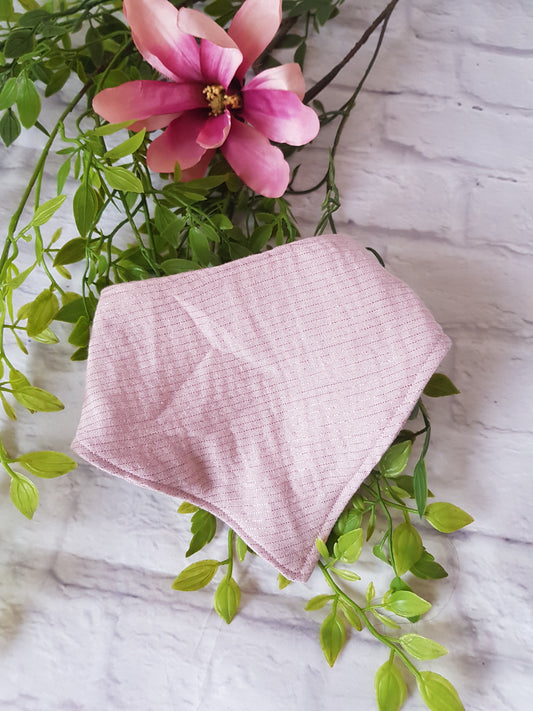 Babyhalstuch aus Musselin in rosa mit Glitzer Streifen