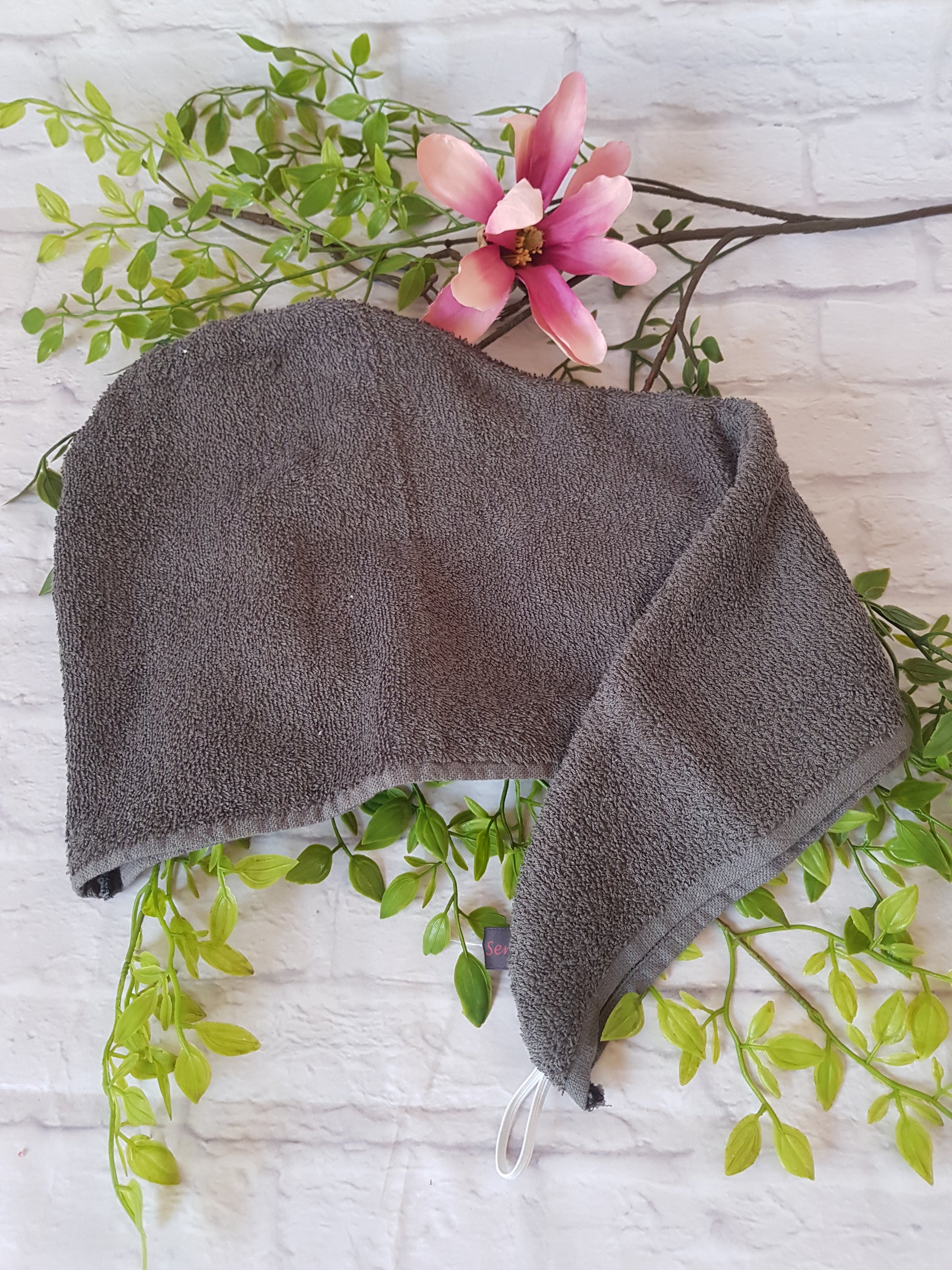 Turban Handtuch dunkelgrau  liegend